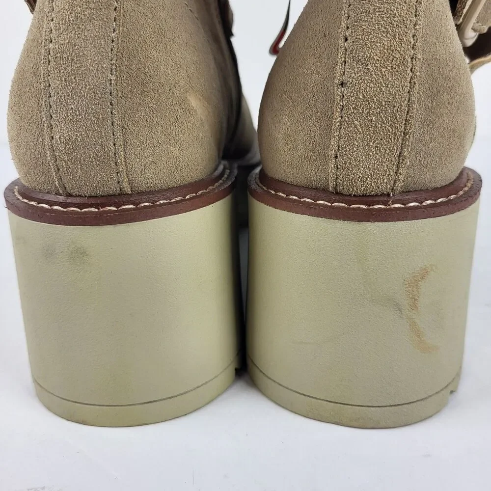 Blondo Giovanni Waterproof Platform Ankle Boots Beige Size 9M
